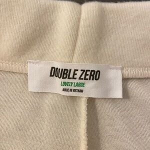 Double Zero Cream Wide Leg Lounge Pants High Rise Pull On Size Large